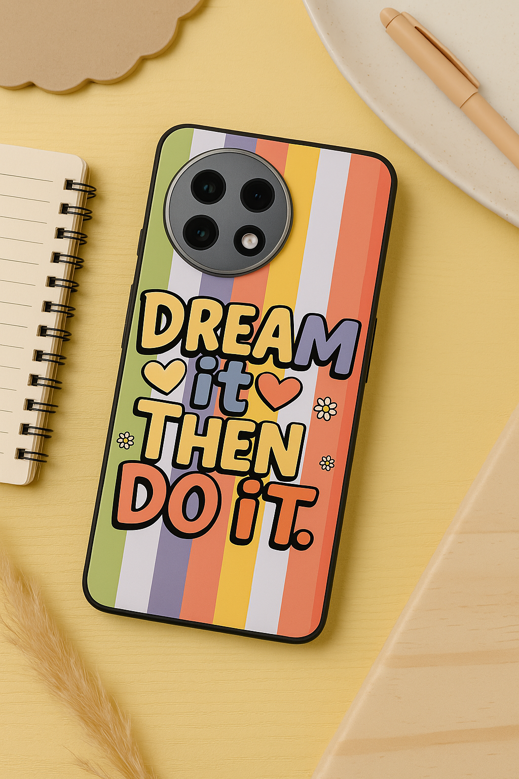 Dream It Do It Premium Glass Back Cover For One Plus 13, 12, 11, 10, Nord Series The Case & Co