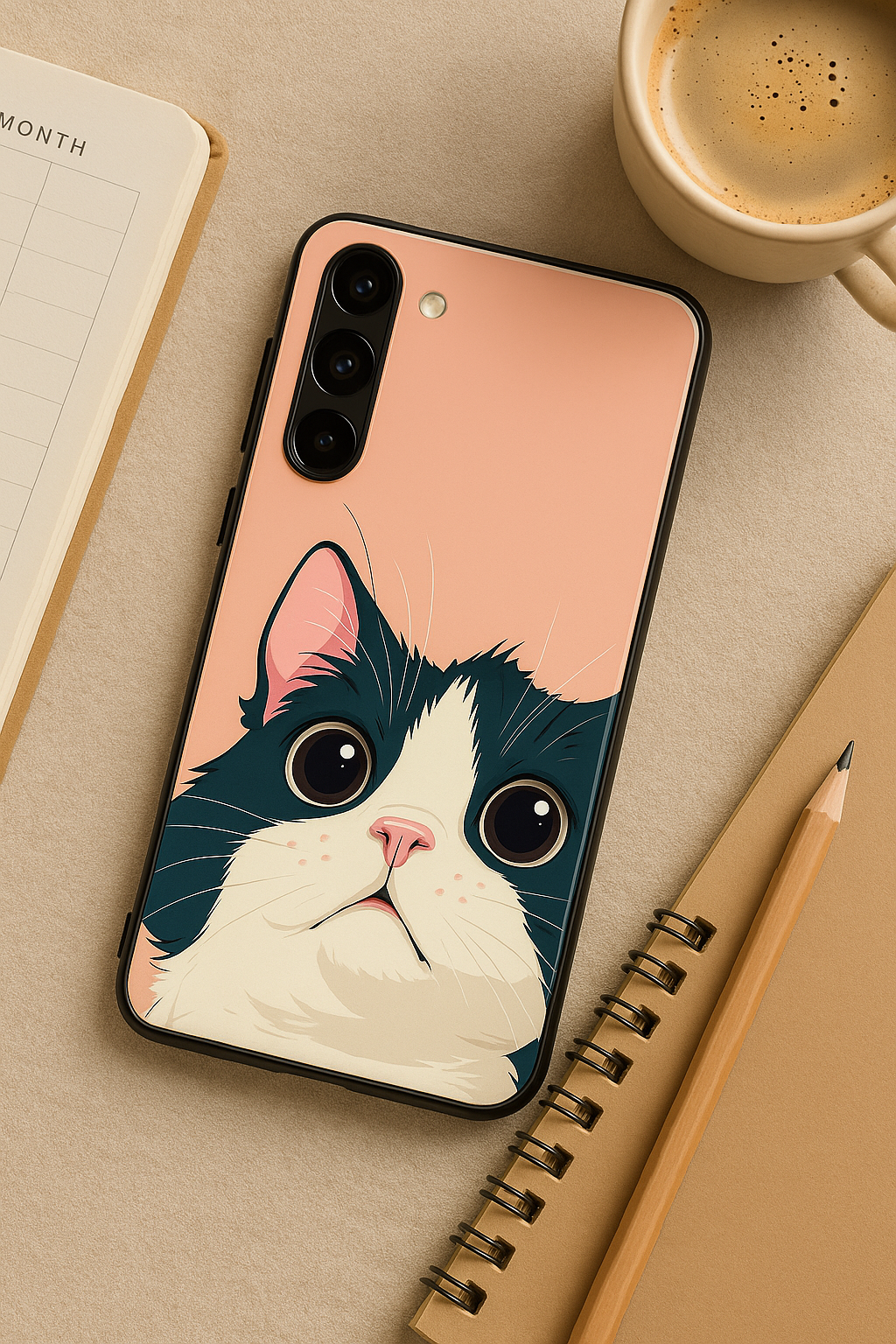 Dreamy Cat Premium Glass Back Cover For Galaxy S, A, M & F Series The Case & Co