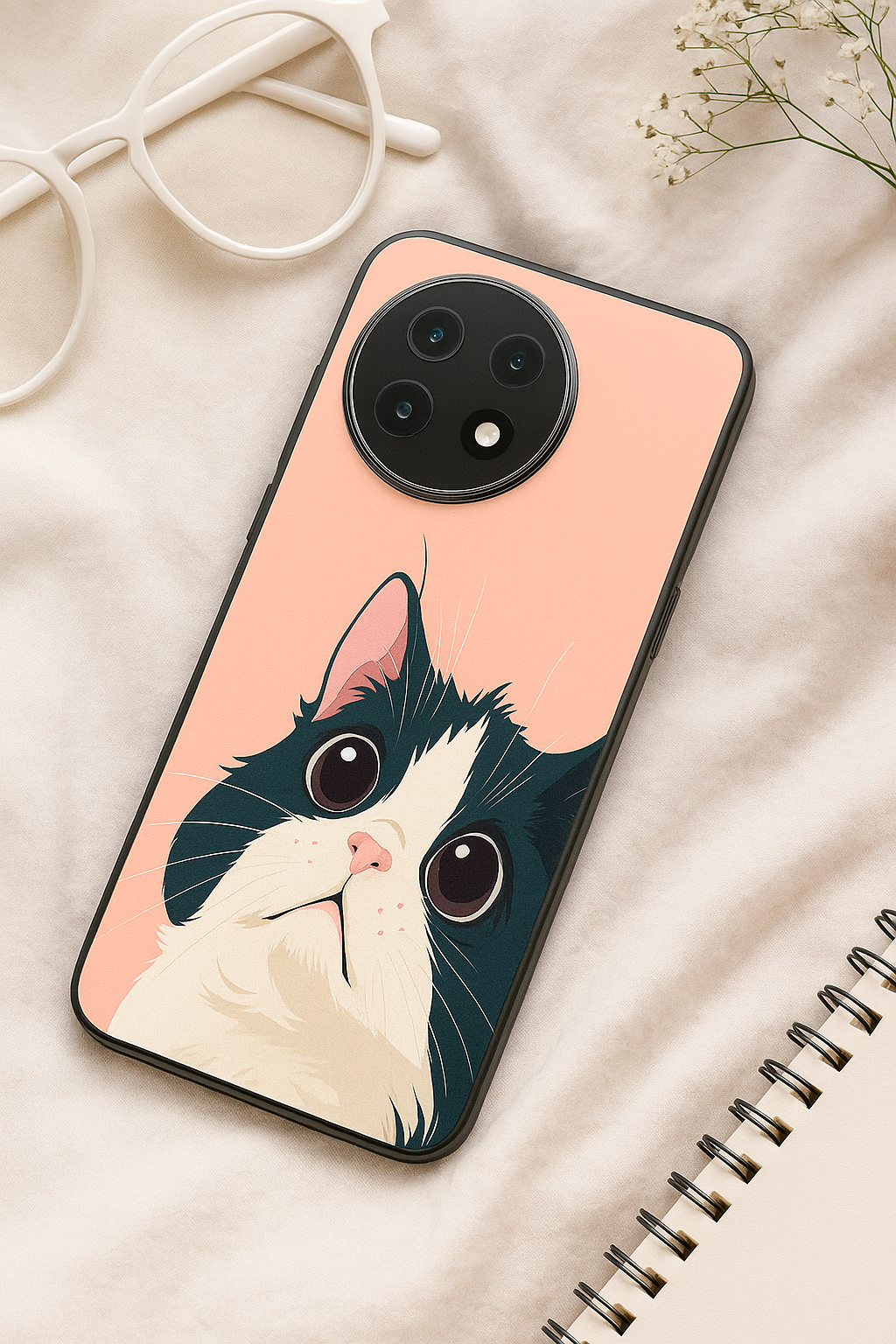 Dreamy Cat Premium Glass Back Cover For One Plus 13, 12, 11, 10, Nord Series The Case & Co