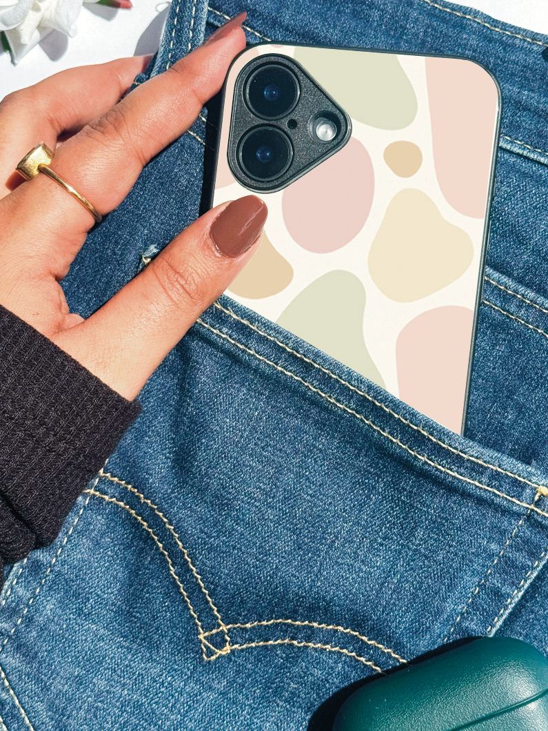 Earthy Hues Premium Glass Back Cover For iPhone 11,12,13,14,15,16,17 Models The Case & Co