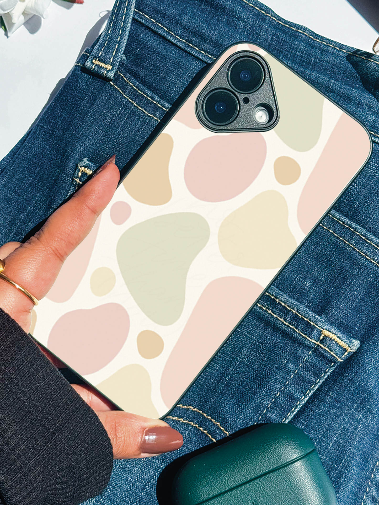 Earthy Hues Premium Glass Back Cover For iPhone 11,12,13,14,15,16,17 Models The Case & Co