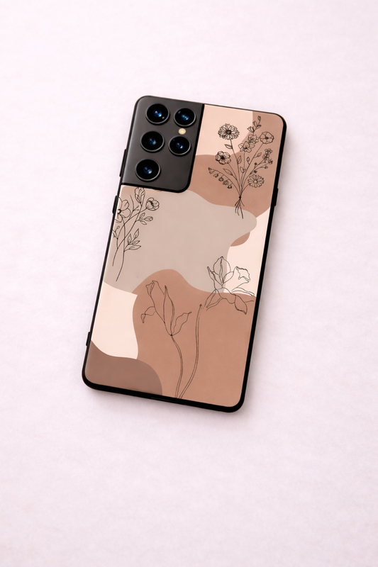 Earthy Petal Premium Glass Back Cover For Galaxy S, A, M & F Series The Case & Co