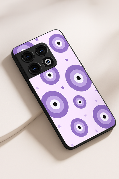 Eye Of Protection In Purple Premium Glass Back Cover For One Plus 13, 12, 11, 10, Nord Series The Case & Co