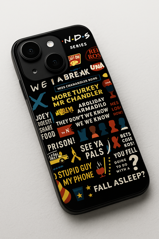 F.R.I.E.N.D.S Premium Glass Back Cover For iPhone 11,12,13,14,15,16,17 Models The Case & Co