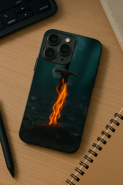 Flameborne Premium Glass Back Cover For iPhone 11,12,13,14,15,16,17 Models The Case & Co