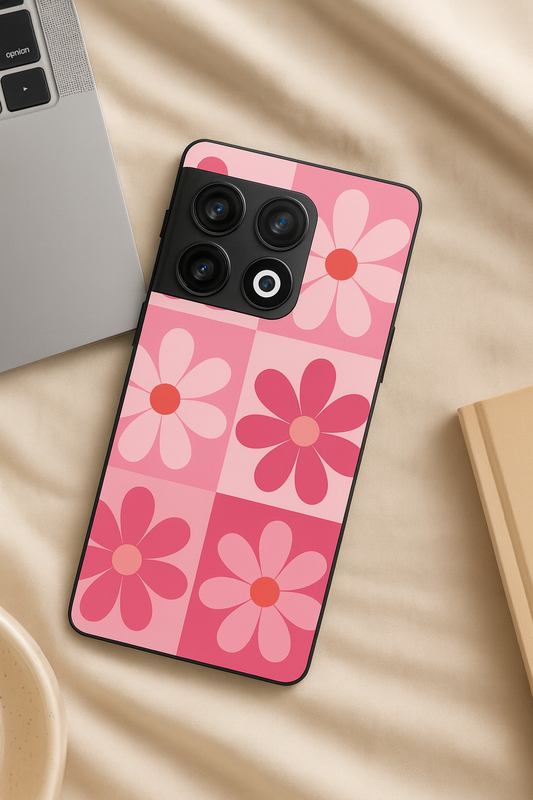 Floral Funk Glass Back Cover For One Plus 13, 12, 11, 10, Nord Series The Case & Co