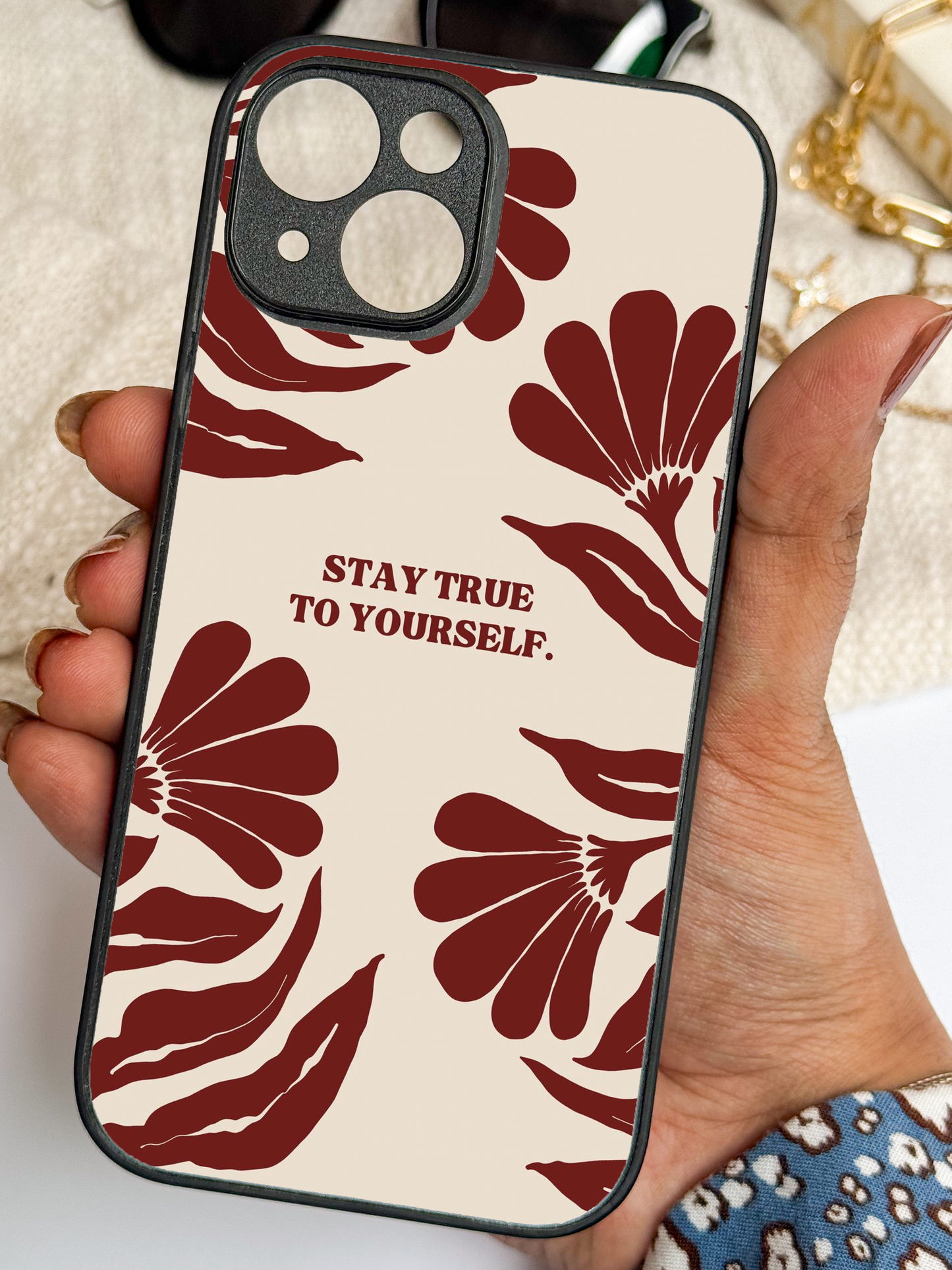 Floral Truth Premium Glass Back Cover For iPhone 11,12,13,14,15,16,17 Models The Case & Co