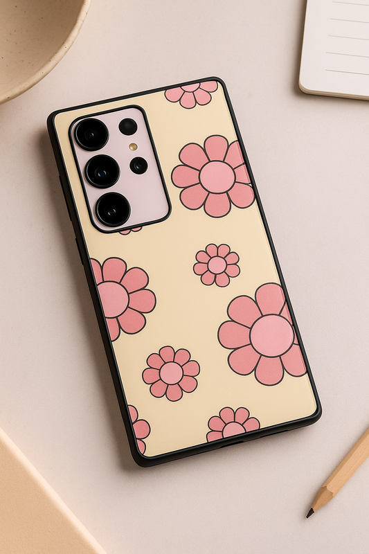 Flowery Freak Premium Glass Back Cover For Galaxy S, A, M & F Series The Case & Co