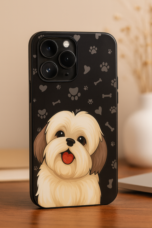 Fluffy Love Premium Glass Back Cover For iPhone 11,12,13,14,15,16,17 Models The Case & Co