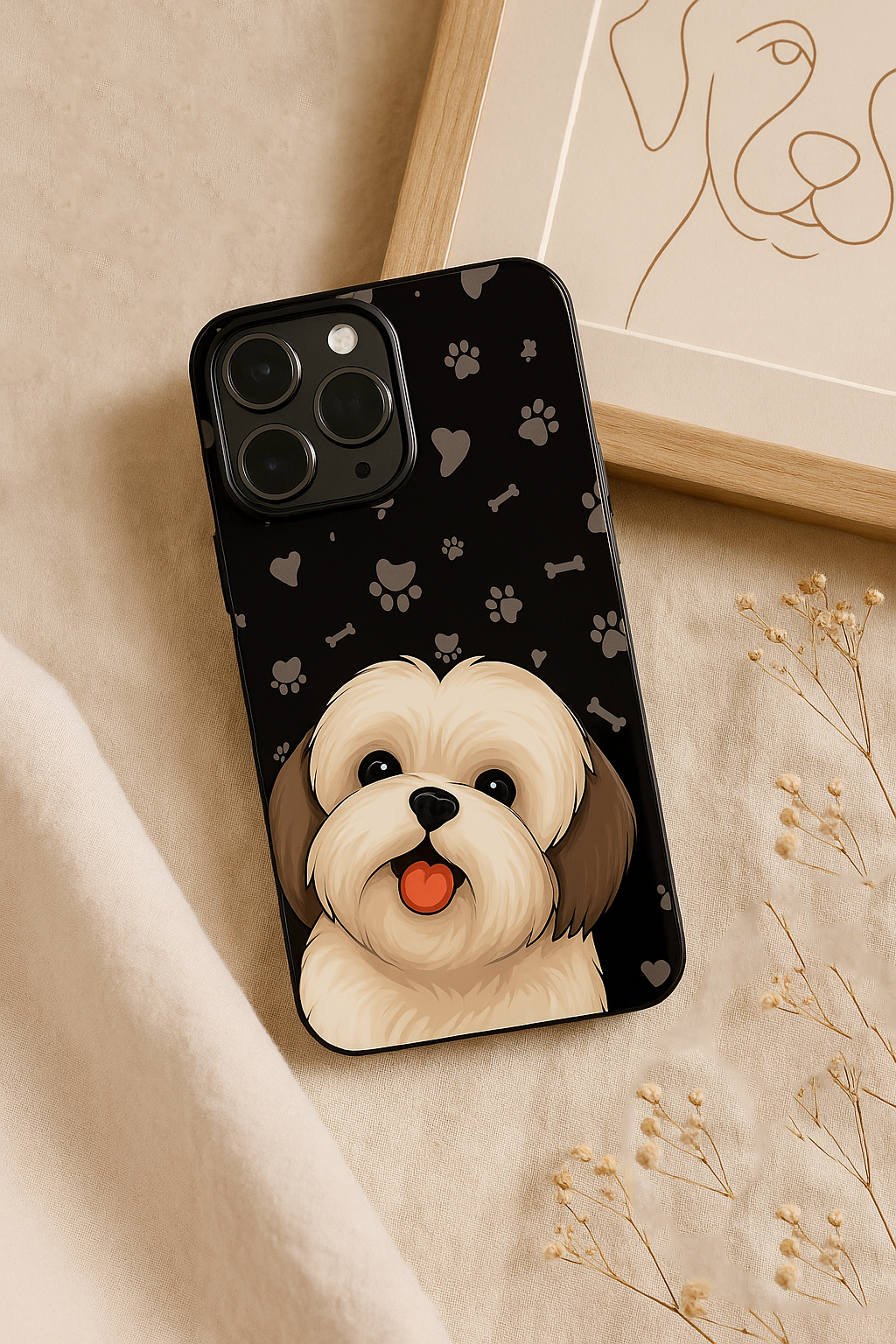 Fluffy Love Premium Glass Back Cover For iPhone 11,12,13,14,15,16,17 Models The Case & Co