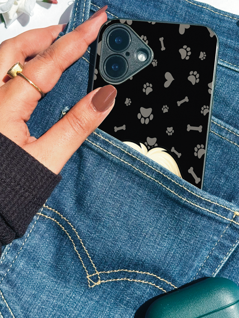 Fluffy Love Premium Glass Back Cover For iPhone 11,12,13,14,15,16,17 Models The Case & Co