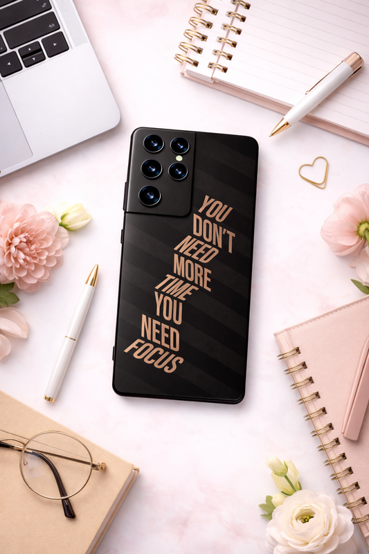 Focus VS Time Premium Glass Back Cover For Galaxy S, A, M & F Series The Case & Co