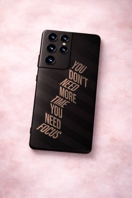 Focus VS Time Premium Glass Back Cover For Galaxy S, A, M & F Series The Case & Co