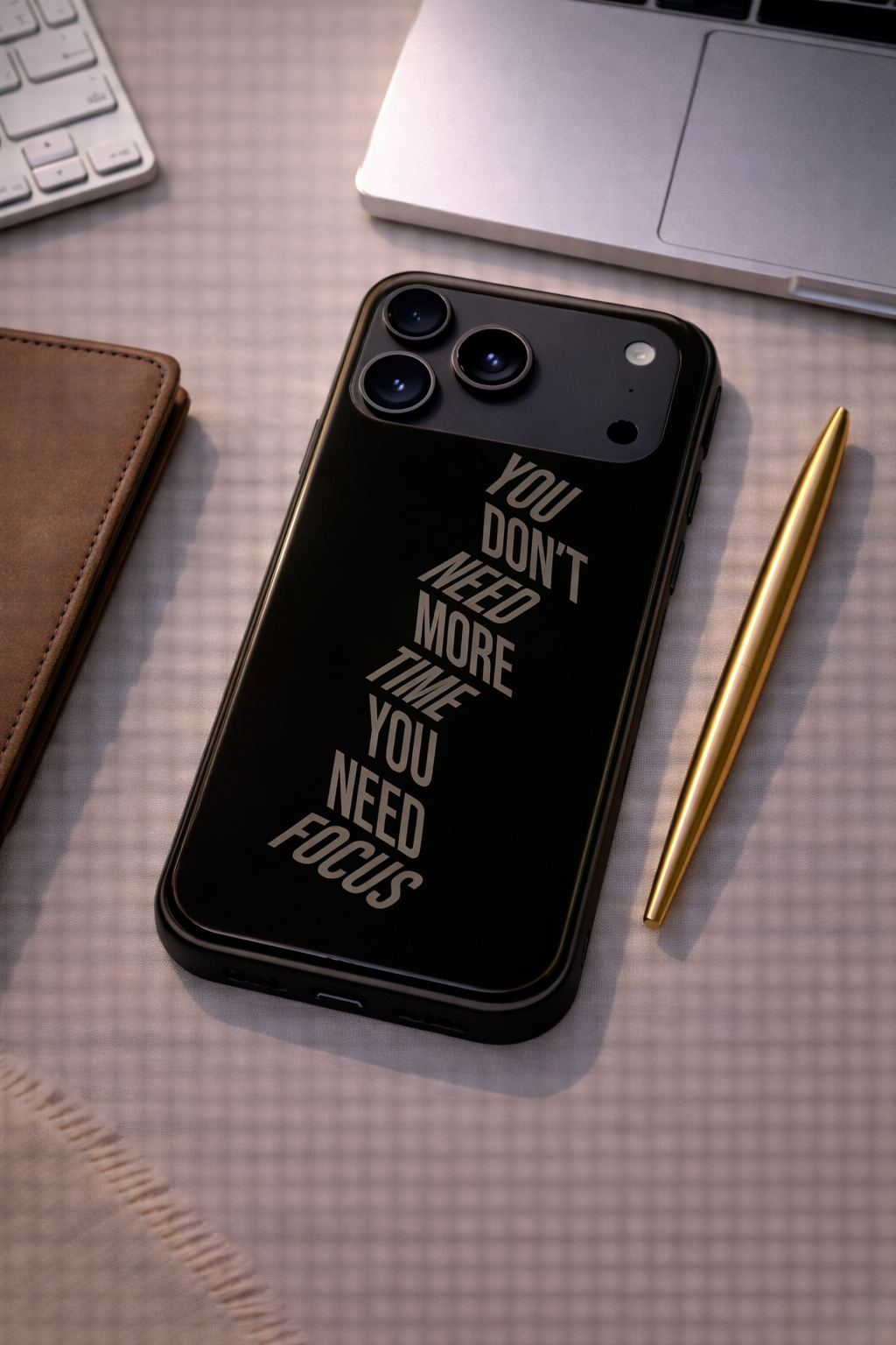 Focus VS Time Premium Glass Back Cover For iPhone 11,12,13,14,15,16,17 Models The Case & Co