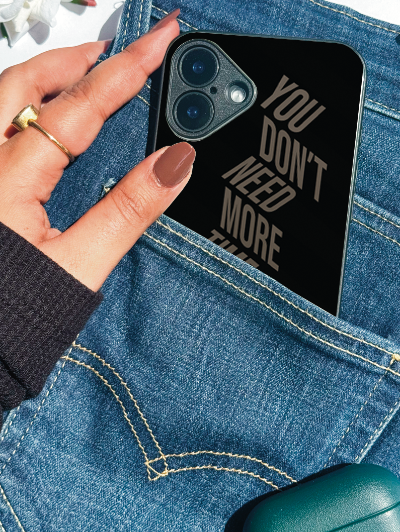 Focus VS Time Premium Glass Back Cover For iPhone 11,12,13,14,15,16,17 Models The Case & Co