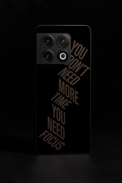 Focus Vs Time Premium Glass Back Cover For One Plus 13, 12, 11, 10, Nord Series The Case & Co