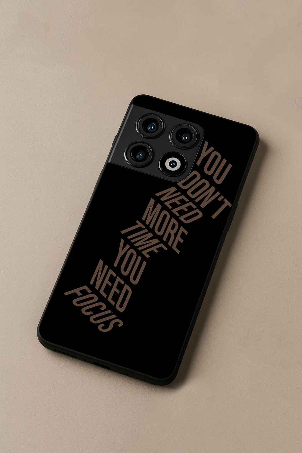 Focus Vs Time Premium Glass Back Cover For One Plus 13, 12, 11, 10, Nord Series The Case & Co