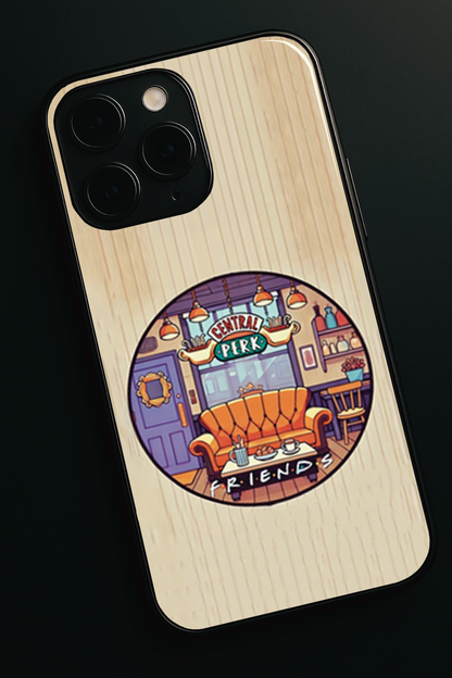 FRIENDS Coffee & Couch Premium Glass Back Cover For iPhone 11,12,13,14,15,16,17 Models The Case & Co