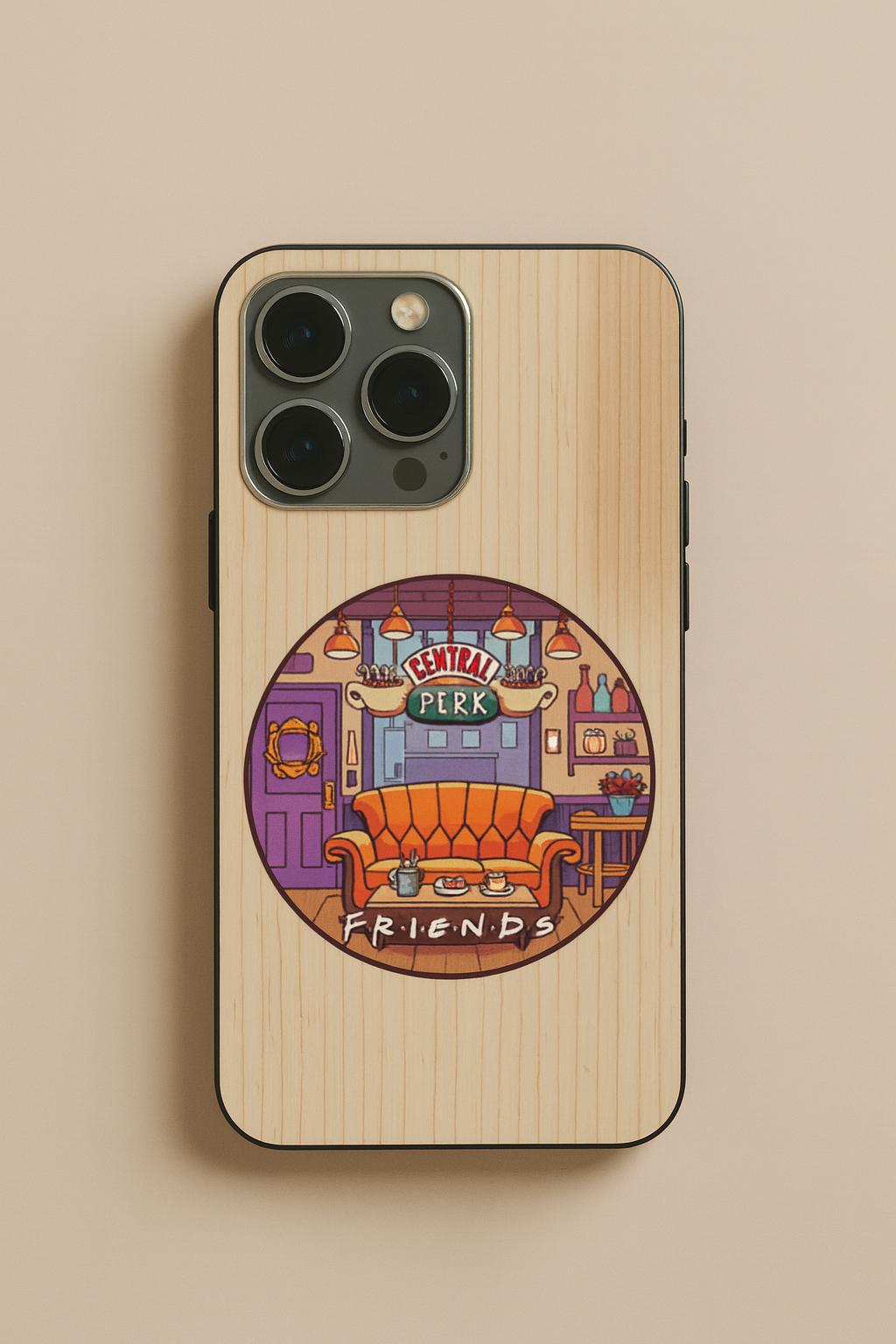 FRIENDS Coffee & Couch Premium Glass Back Cover For iPhone 11,12,13,14,15,16,17 Models The Case & Co