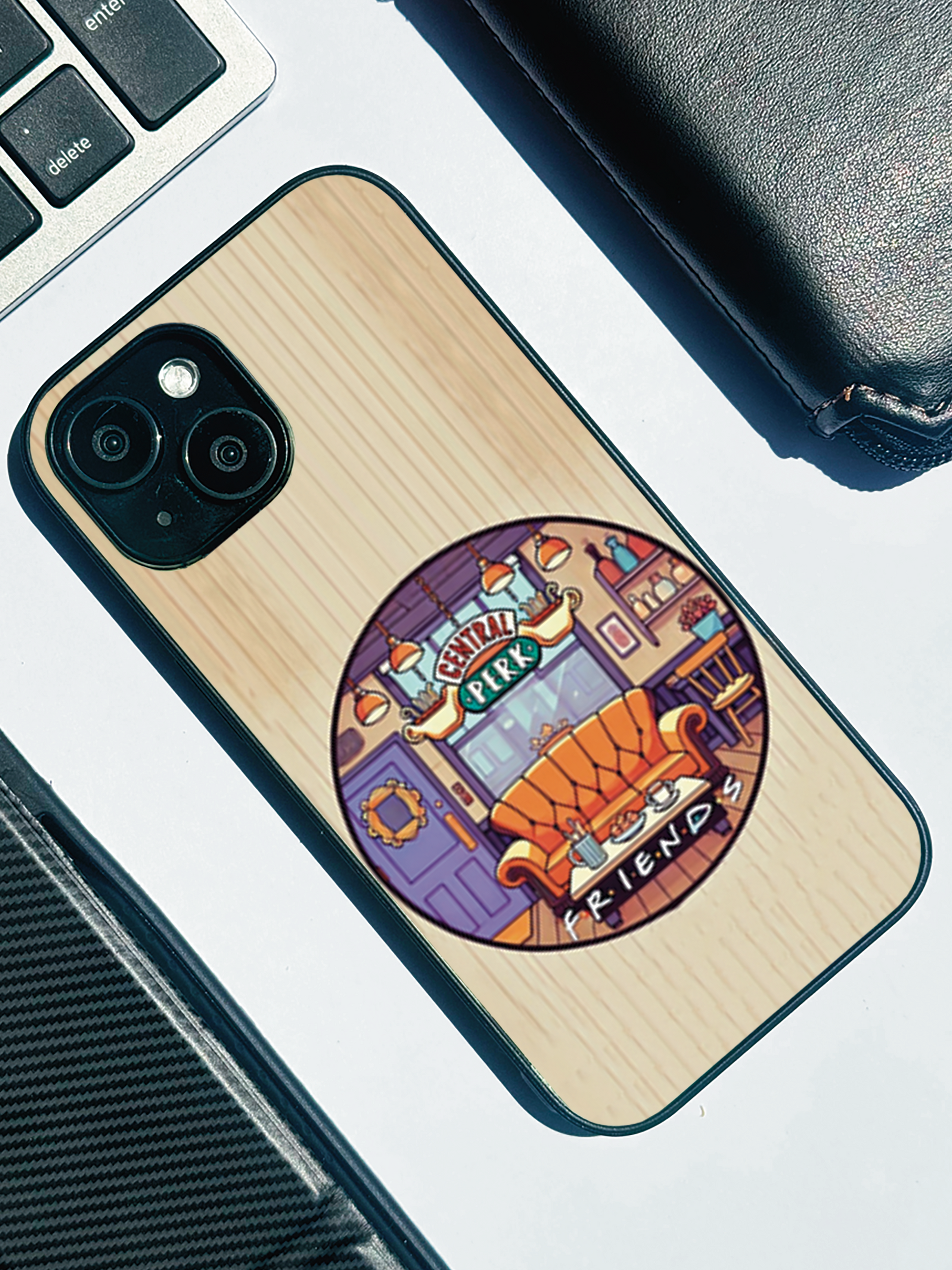 FRIENDS Coffee & Couch Premium Glass Back Cover For iPhone 11,12,13,14,15,16,17 Models The Case & Co