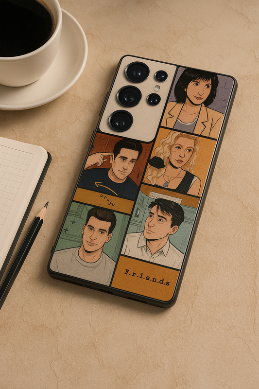 FRIENDS Pop Art Squad Premium Glass Back Cover For Galaxy S, A, M & F Series The Case & Co