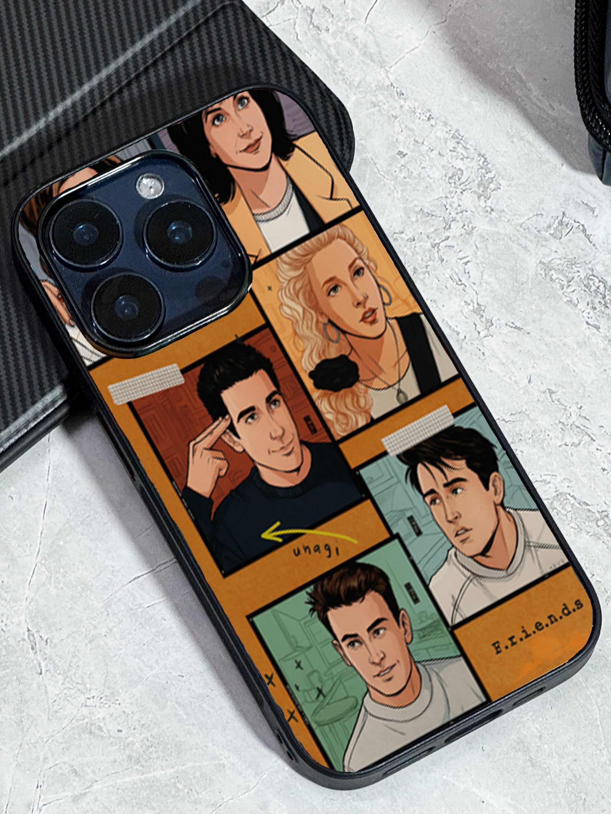 FRIENDS Pop Art Squad Premium Glass Back Cover For iPhone 11,12,13,14,15,16,17 Models The Case & Co