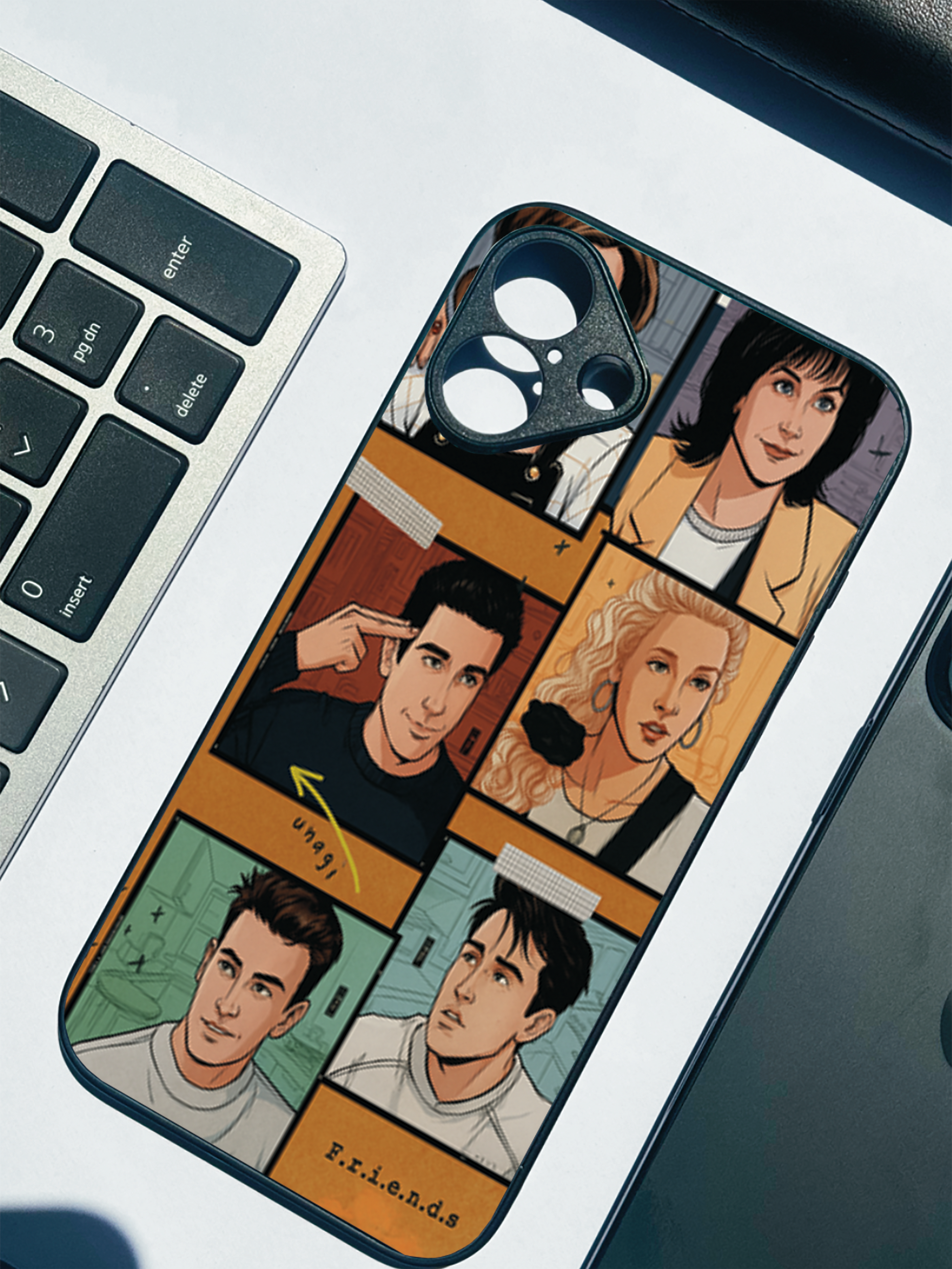 FRIENDS Pop Art Squad Premium Glass Back Cover For iPhone 11,12,13,14,15,16,17 Models The Case & Co