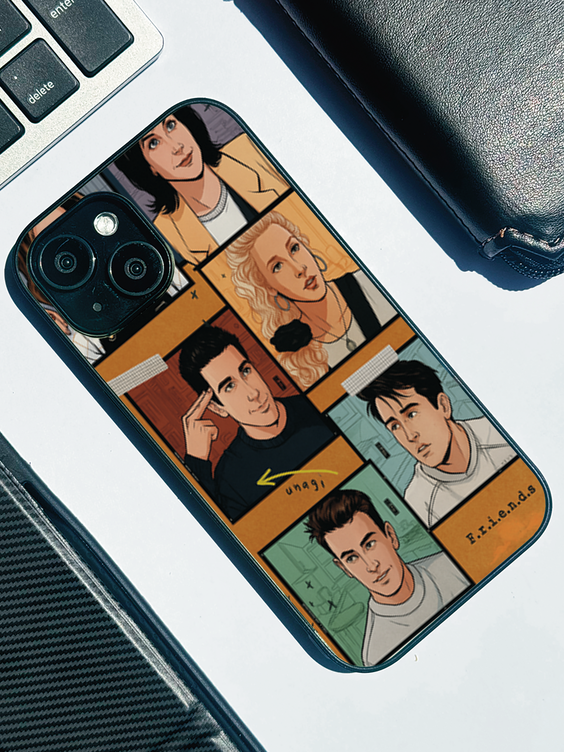 FRIENDS Pop Art Squad Premium Glass Back Cover For iPhone 11,12,13,14,15,16,17 Models The Case & Co