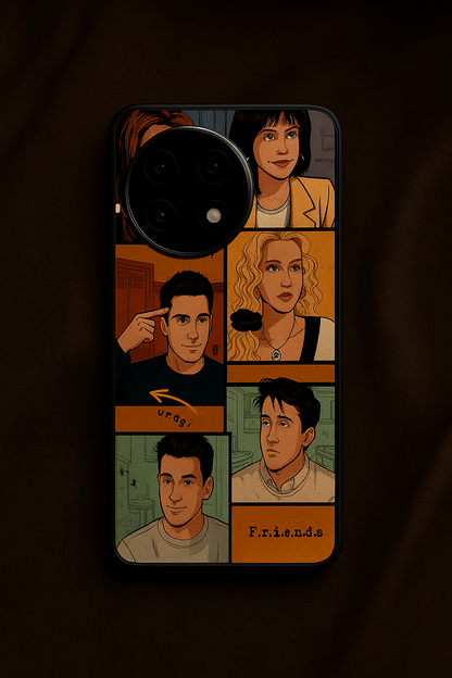 FRIENDS Pop Art Squad Premium Glass Back Cover For One Plus 13, 12, 11, 10, Nord Series The Case & Co