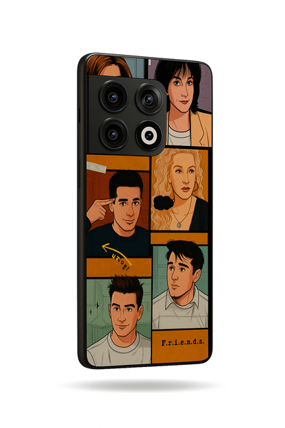FRIENDS Pop Art Squad Premium Glass Back Cover For One Plus 13, 12, 11, 10, Nord Series The Case & Co