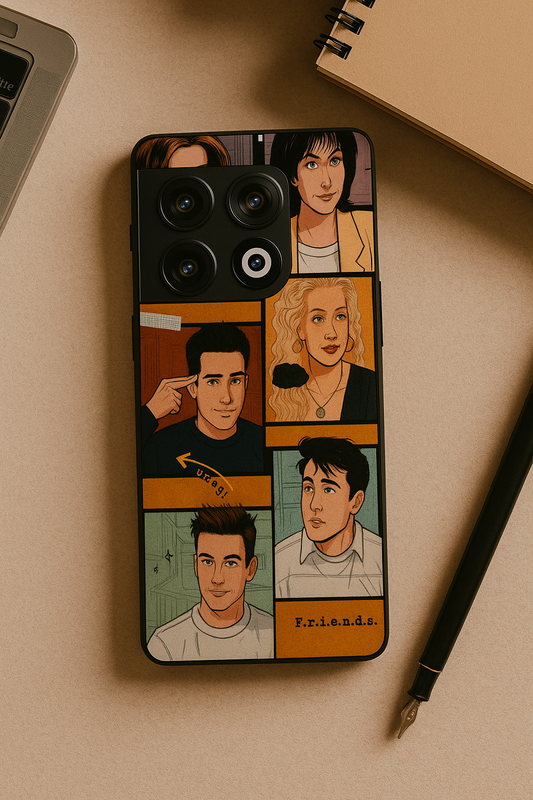 FRIENDS Pop Art Squad Premium Glass Back Cover For One Plus 13, 12, 11, 10, Nord Series The Case & Co