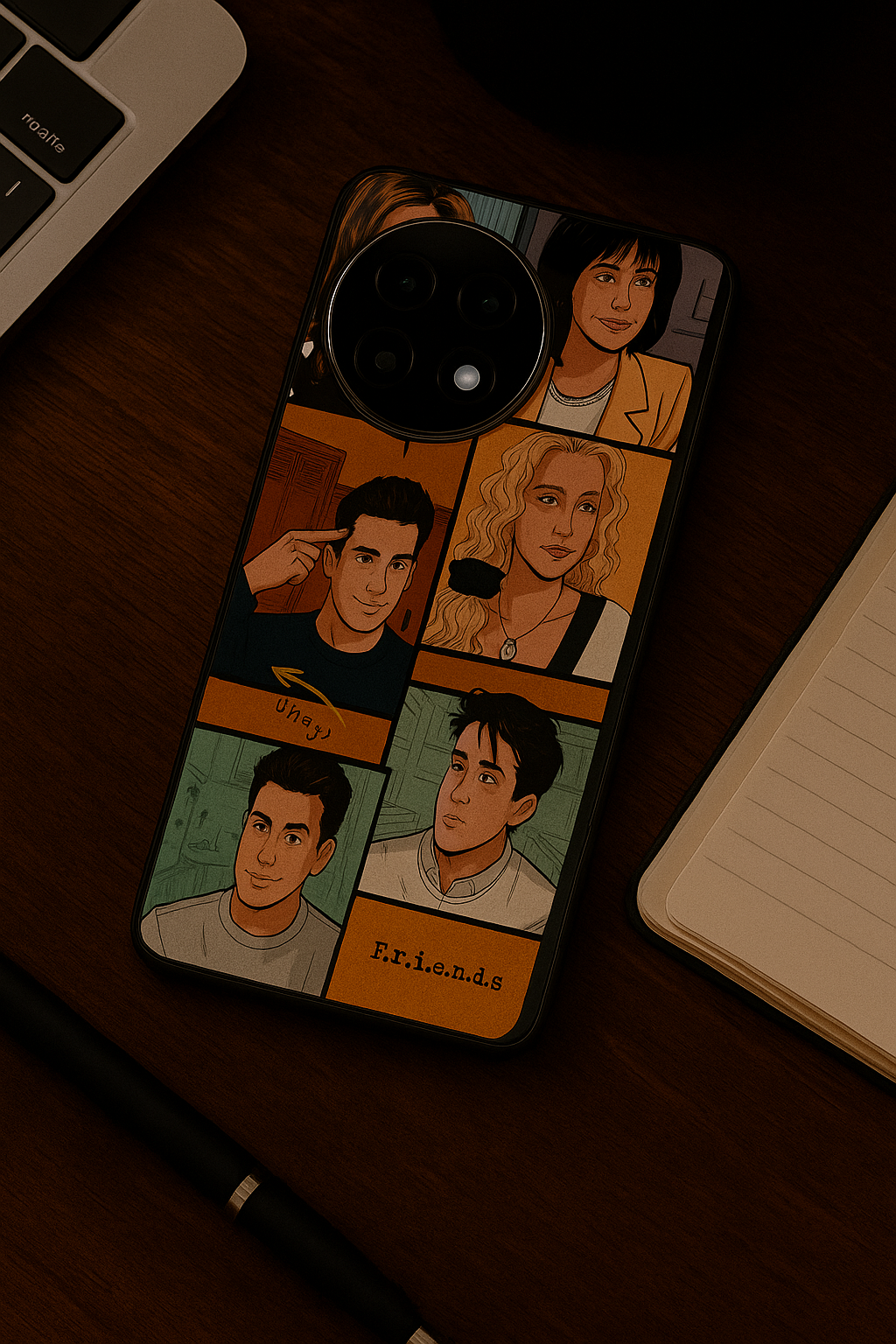 FRIENDS Pop Art Squad Premium Glass Back Cover For One Plus 13, 12, 11, 10, Nord Series The Case & Co