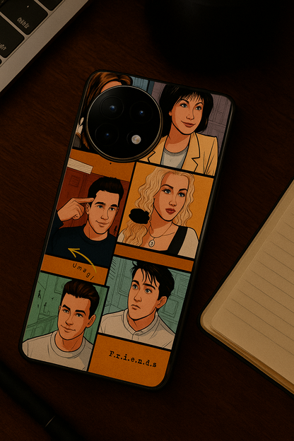 FRIENDS Pop Art Squad Premium Glass Back Cover For One Plus 13, 12, 11, 10, Nord Series The Case & Co