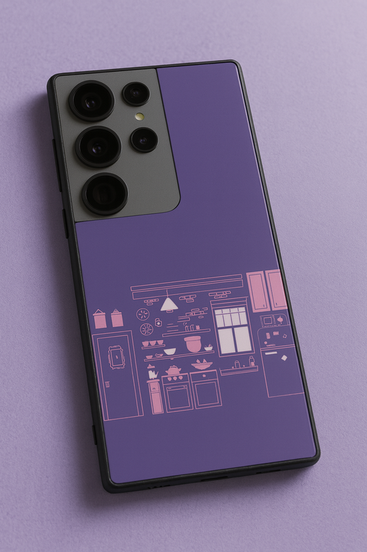 FRIENDS Purple Door Dreams Premium Glass Back Cover For Galaxy S, A, M & F Series The Case & Co