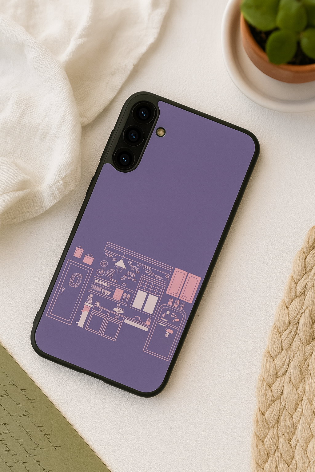 FRIENDS Purple Door Dreams Premium Glass Back Cover For Galaxy S, A, M & F Series The Case & Co