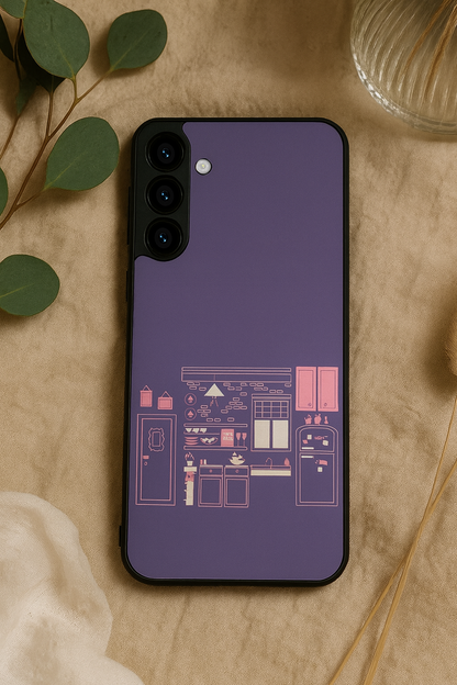 FRIENDS Purple Door Dreams Premium Glass Back Cover For Galaxy S, A, M & F Series The Case & Co