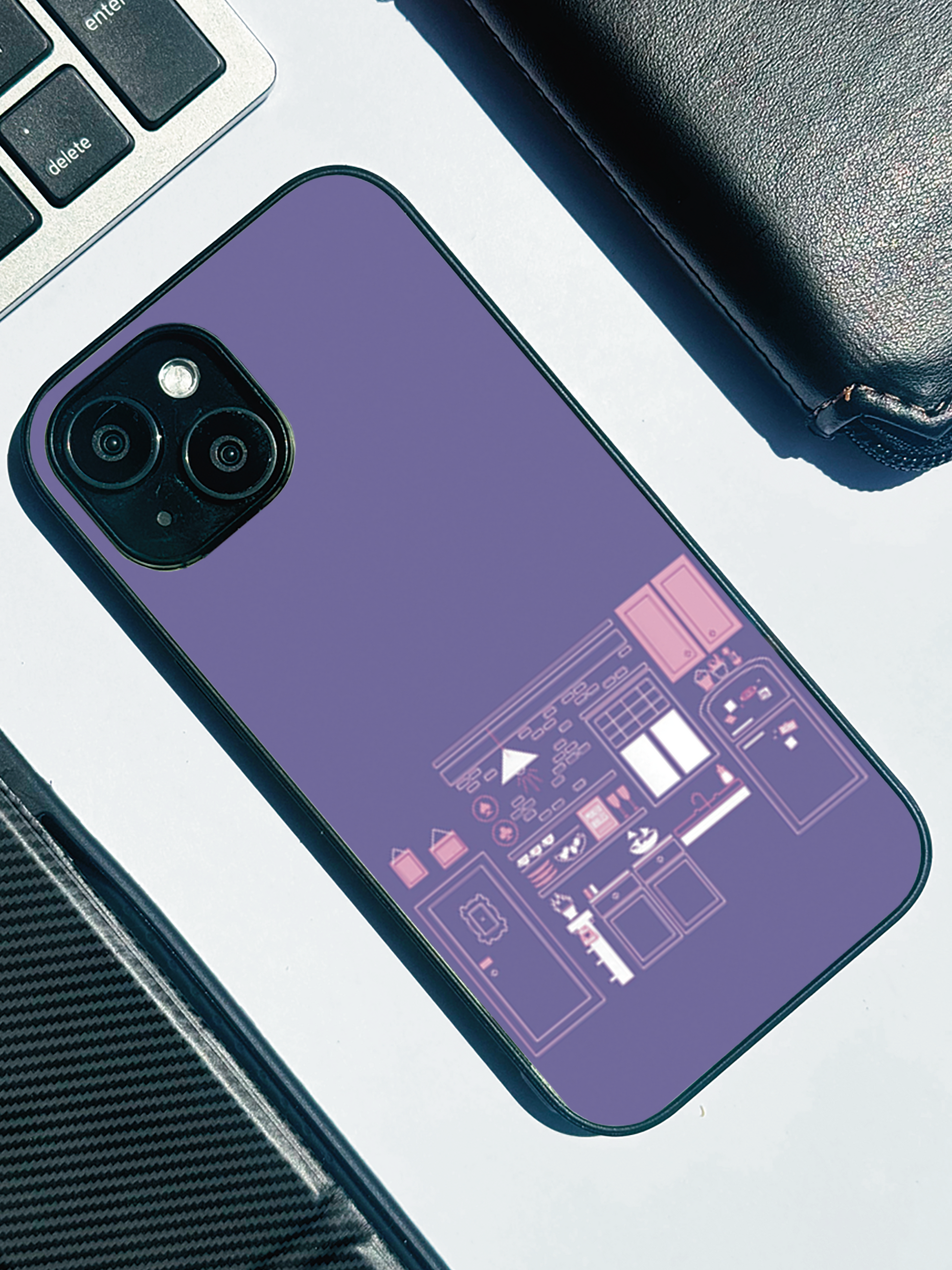 FRIENDS Purple Door Dreams Premium Glass Back Cover For iPhone 11,12,13,14,15,16,17 Models The Case & Co