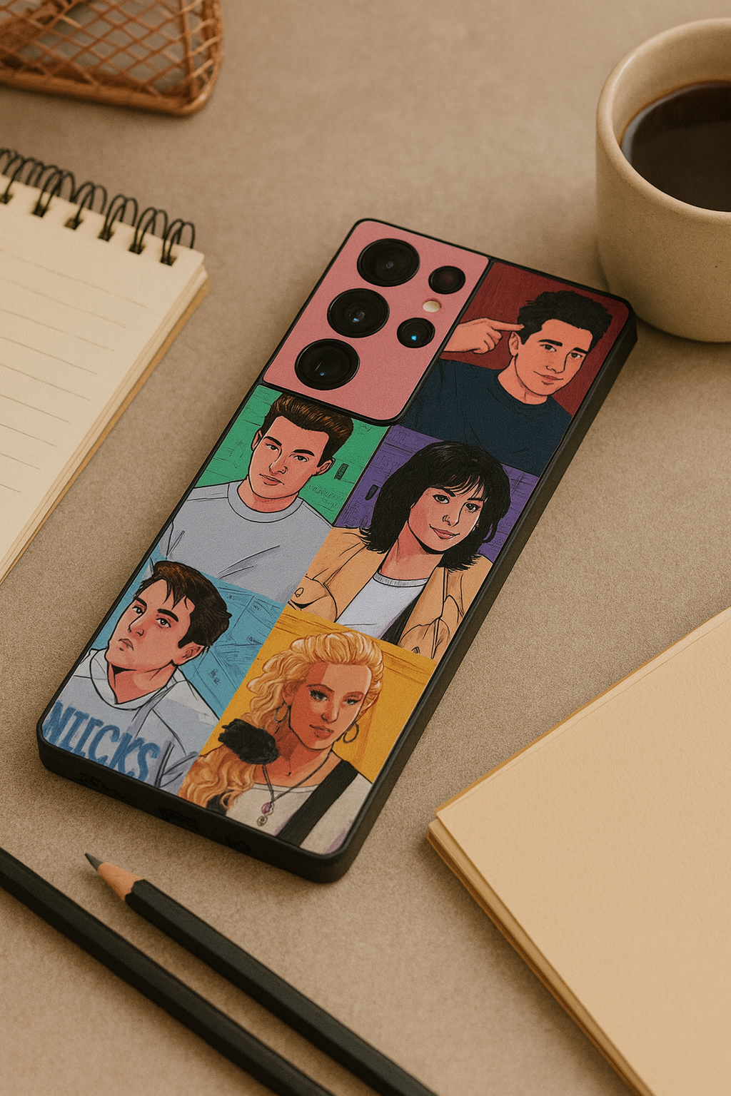 FRIENDS Retro Reels Premium Glass Back Cover For Galaxy S, A, M & F Series The Case & Co