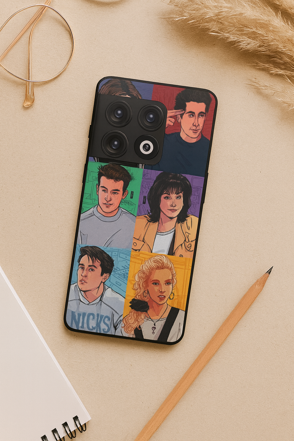 FRIENDS Retro Reels Premium Glass Back Cover For One Plus 13, 12, 11, 10, Nord Series The Case & Co