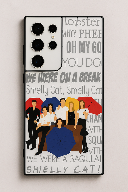 FRIENDS Umbrella Squad Premium Glass Back Cover For Galaxy S, A, M & F Series The Case & Co