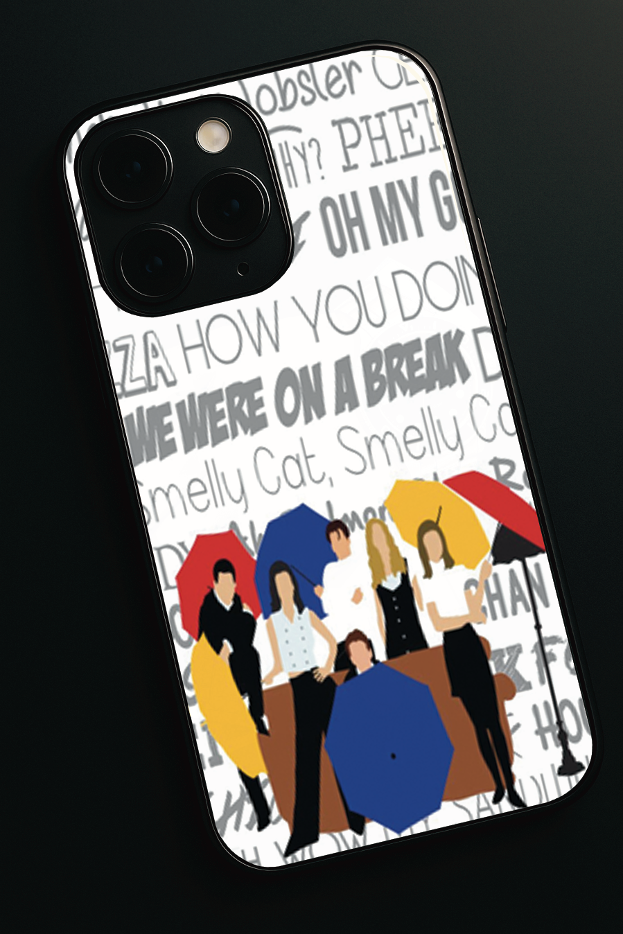 FRIENDS Umbrella Squad Premium Glass Back Cover For iPhone 11,12,13,14,15,16,17 Models The Case & Co