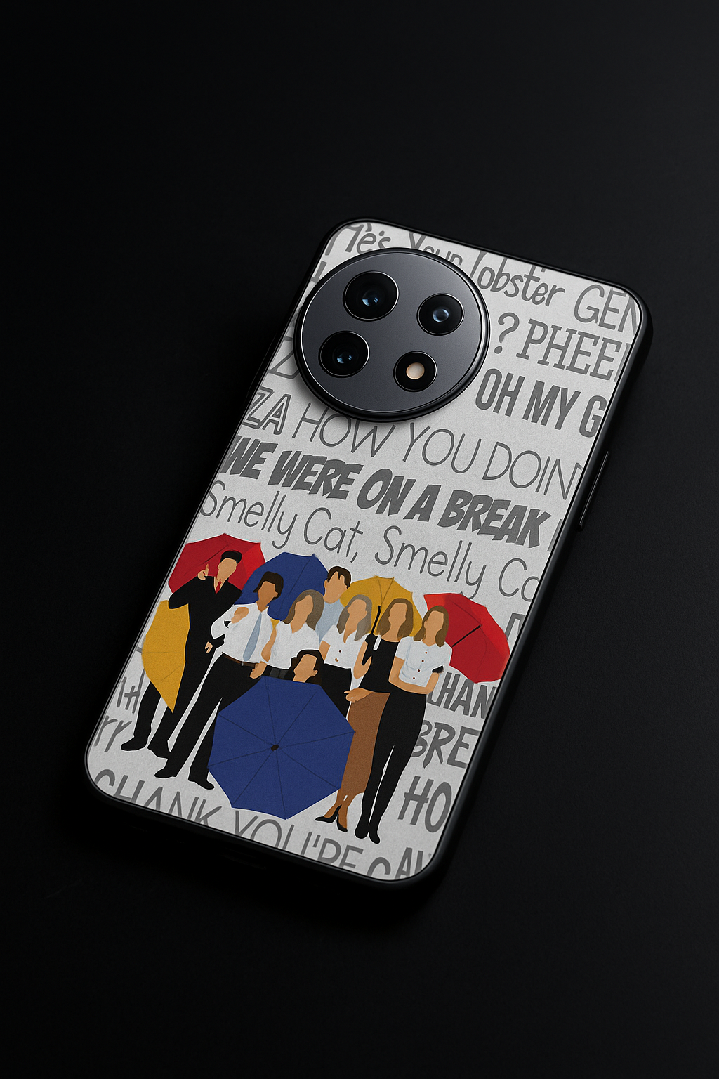 FRIENDS Umbrella Squad Premium Glass Back Cover For One Plus 13, 12, 11, 10, Nord Series The Case & Co