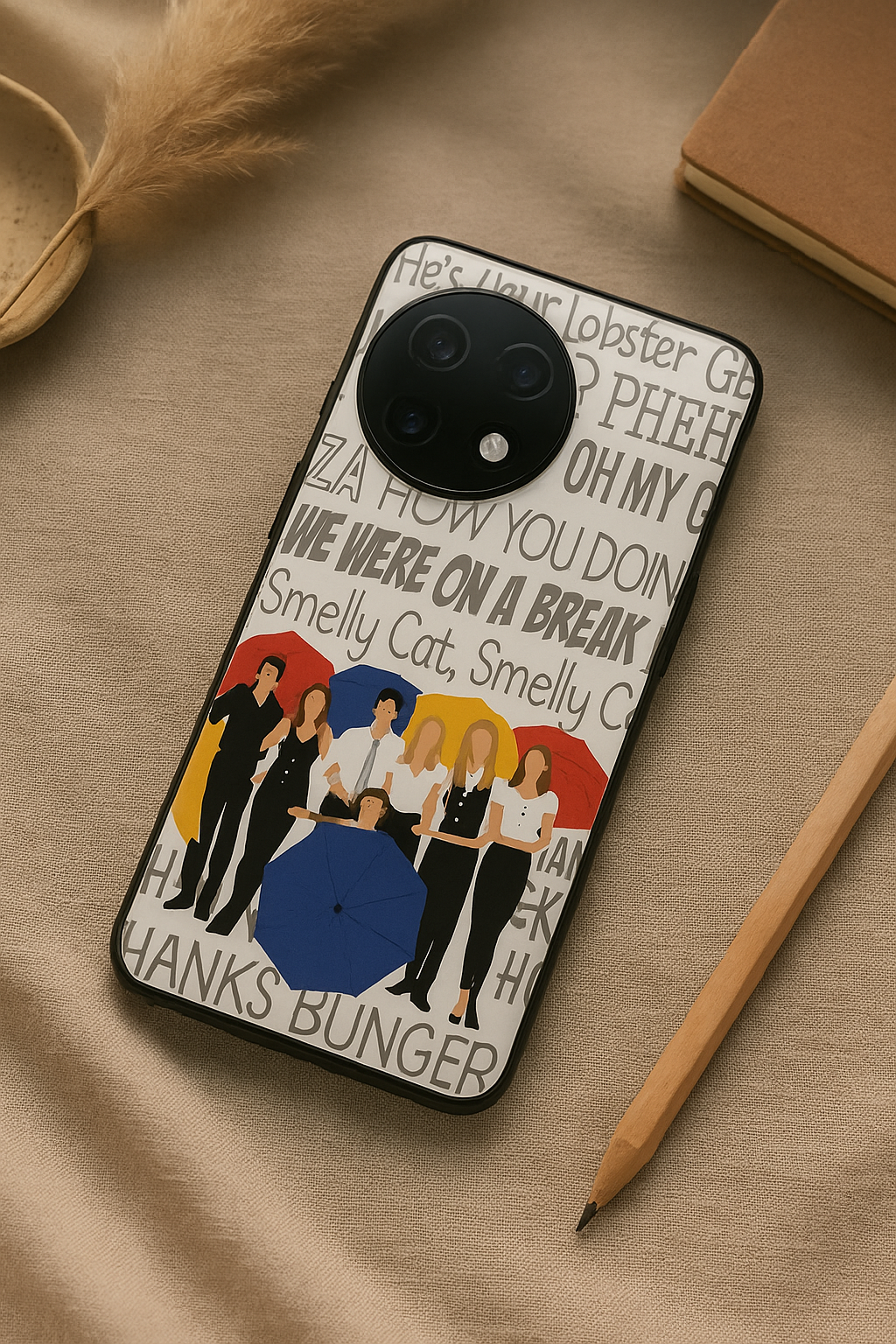 FRIENDS Umbrella Squad Premium Glass Back Cover For One Plus 13, 12, 11, 10, Nord Series The Case & Co