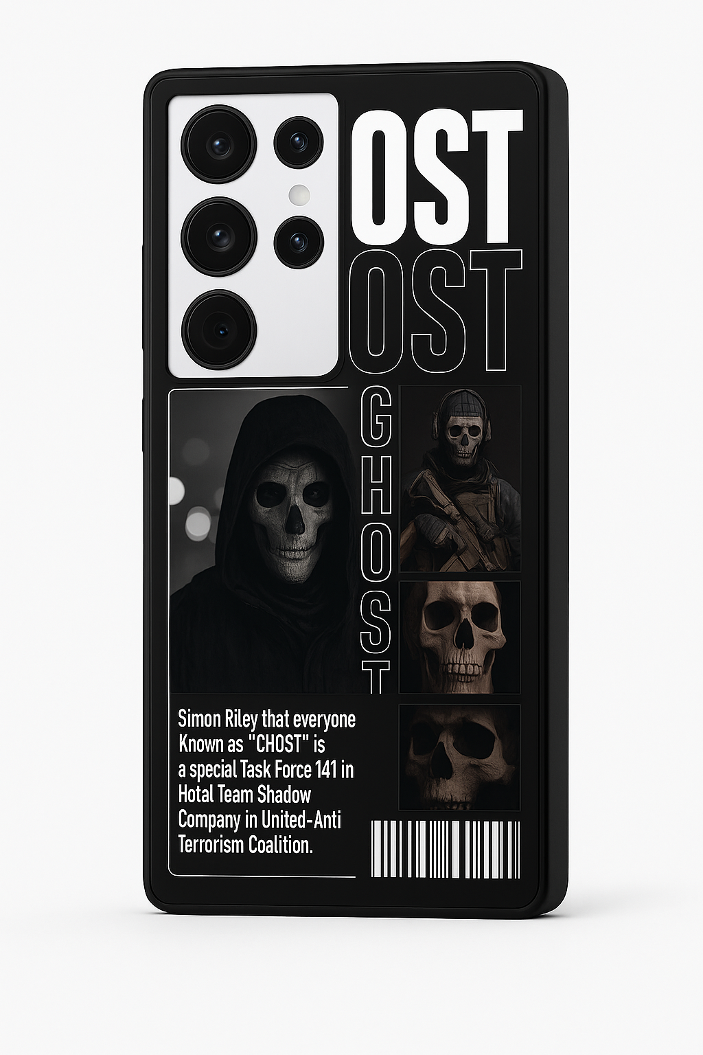 Ghost Protocol Premium Glass Back Cover For Galaxy S, A, M & F Series The Case & Co