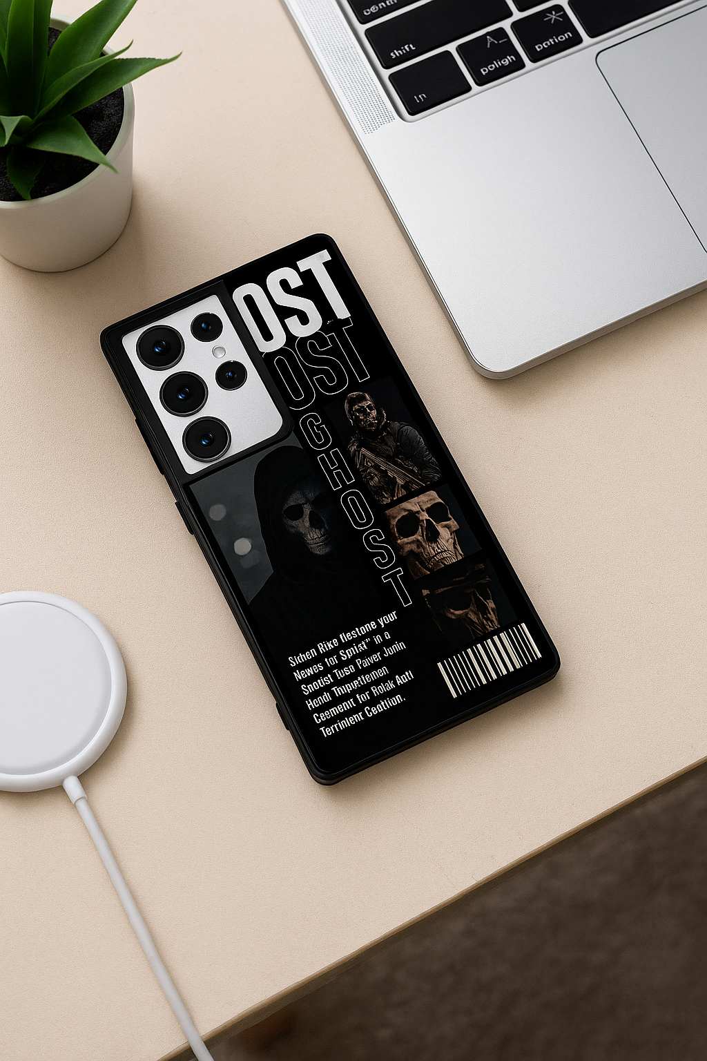 Ghost Protocol Premium Glass Back Cover For Galaxy S, A, M & F Series The Case & Co