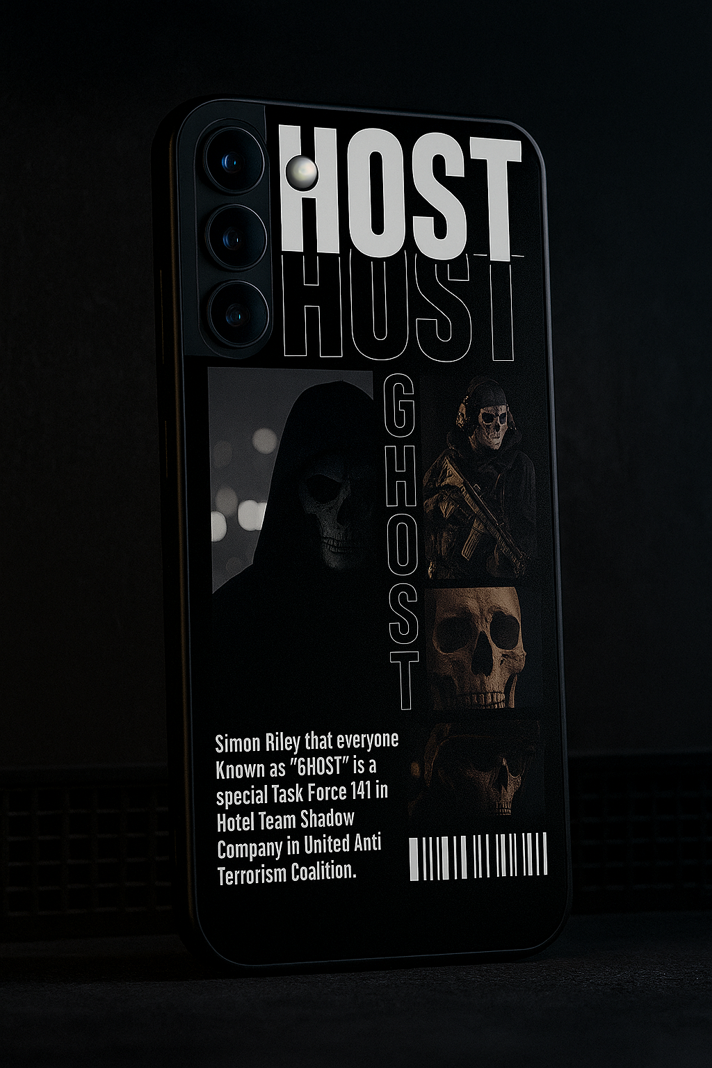 Ghost Protocol Premium Glass Back Cover For Galaxy S, A, M & F Series The Case & Co