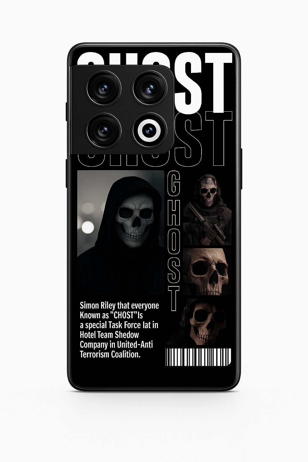 Ghost Protocol Premium Glass Back Cover For One Plus 13, 12, 11, 10, Nord Serie The Case & Co