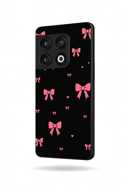 Glam Bow Premium Glass Back Cover For One Plus 13, 12, 11, 10, Nord Series The Case & Co
