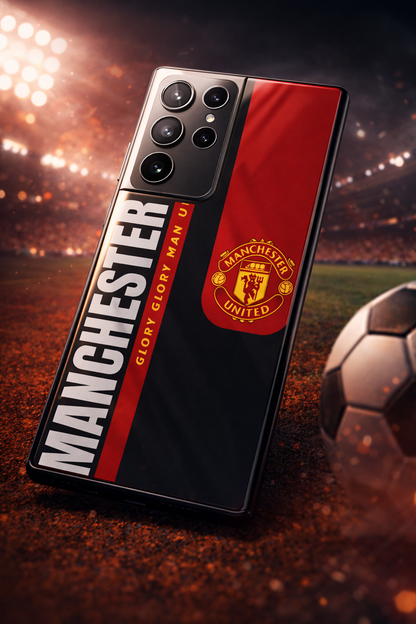 Glory Glory United Premium Glass Back Cover For Galaxy S, A, M & F Series The Case & Co