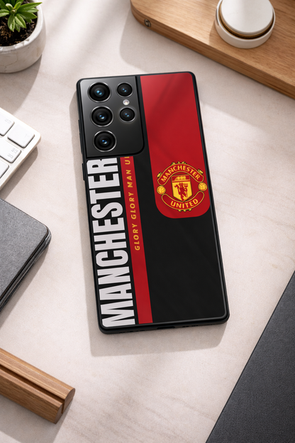 Glory Glory United Premium Glass Back Cover For Galaxy S, A, M & F Series The Case & Co